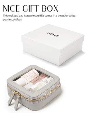 Popvibe Small Cosmetic Bag with various small items like jewelry