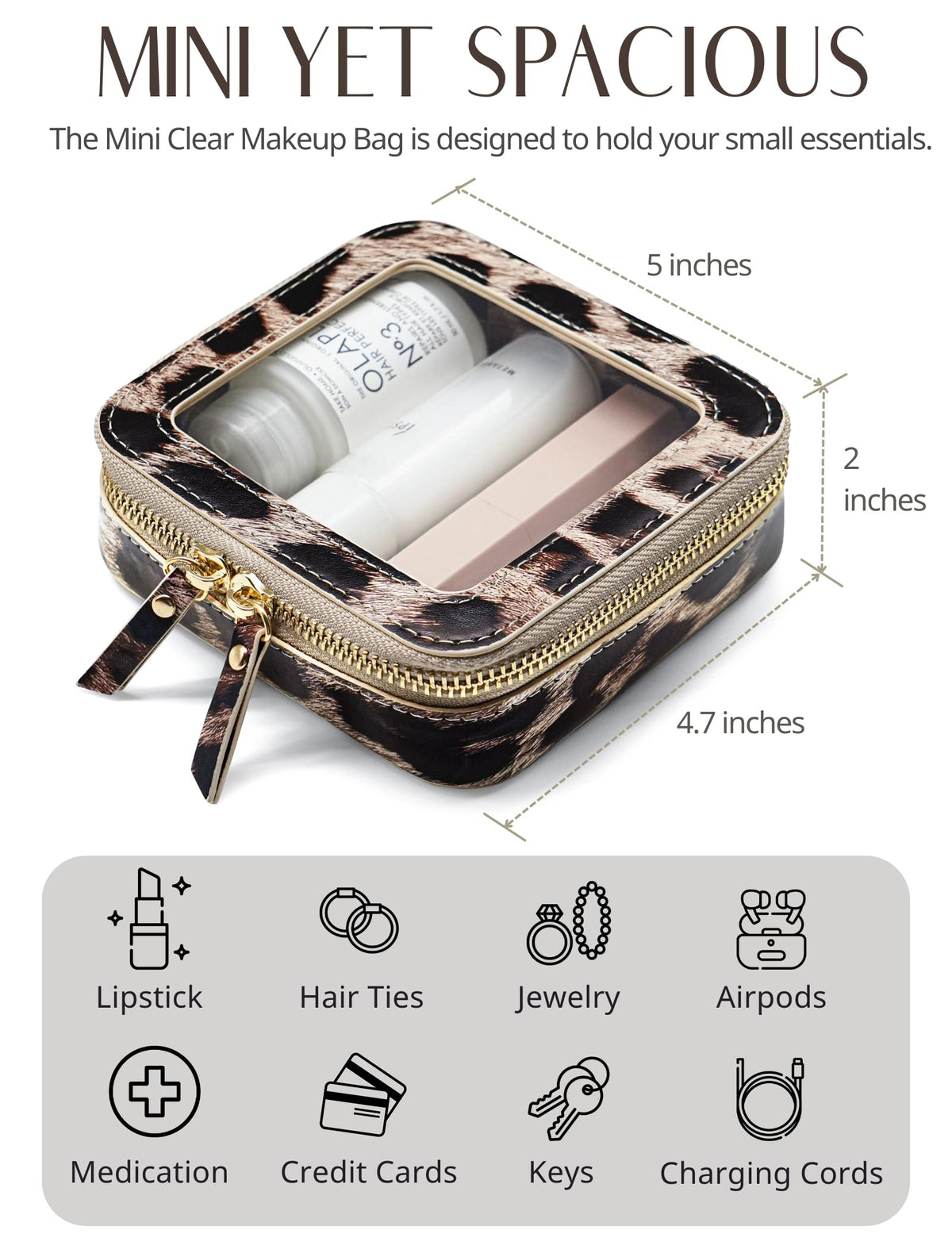 Popvibe Small Makeup Bag in a car console