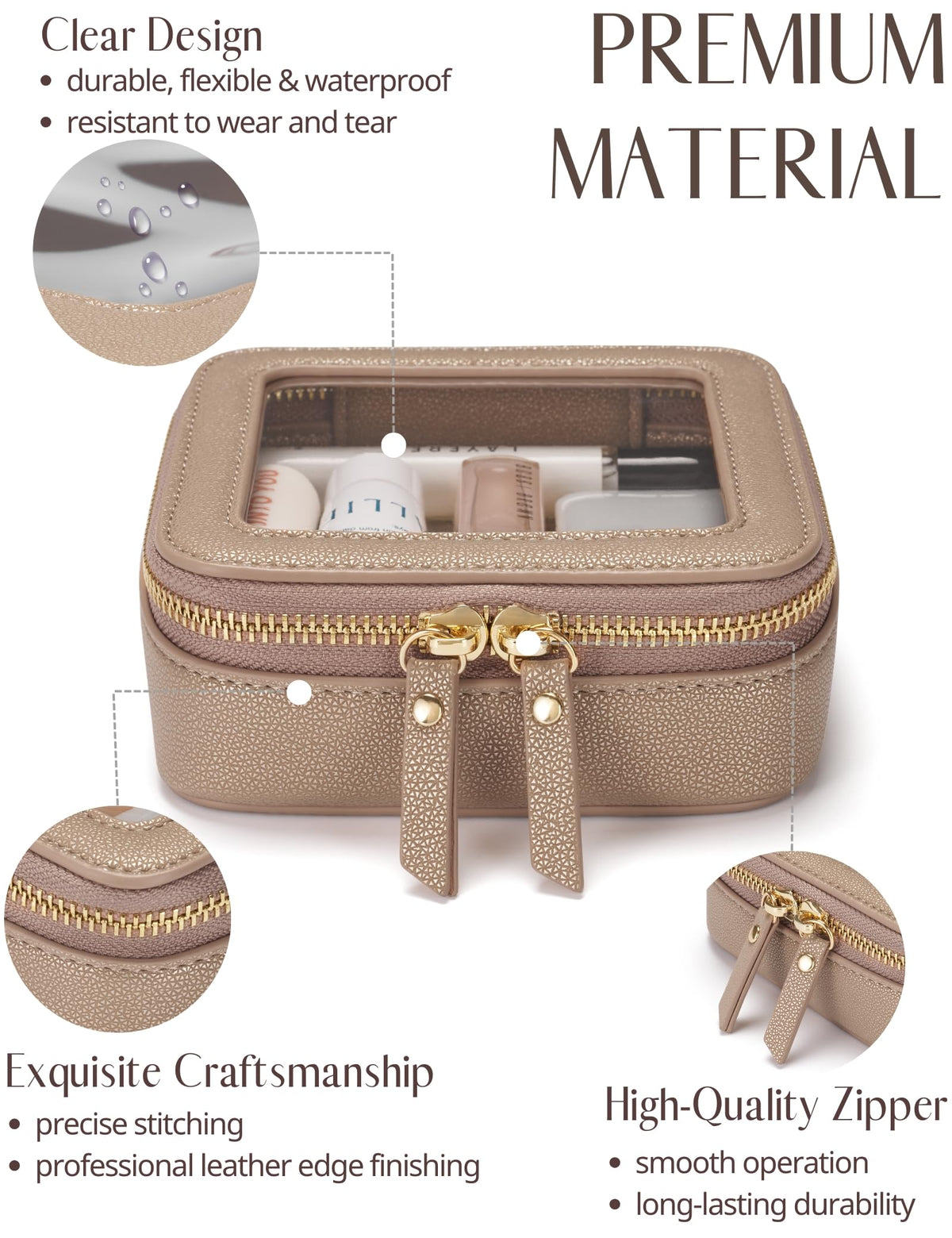 Popvibe Small Makeup Pouch open view showing essentials