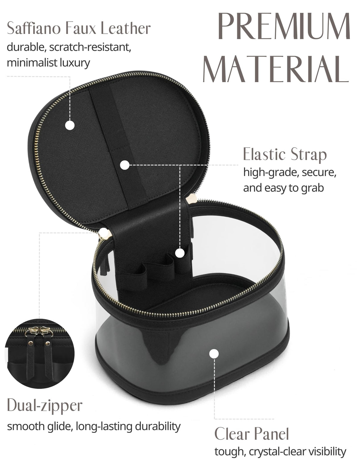 Popvibe Travel Makeup Bag compact size next to everyday items
