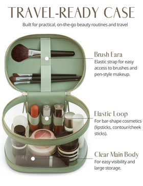 Popvibe Travel Makeup Case compact size next to a hand