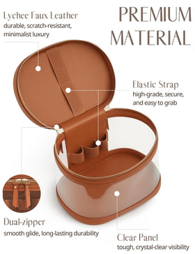 Popvibe Travel Makeup Case interior with brush holder