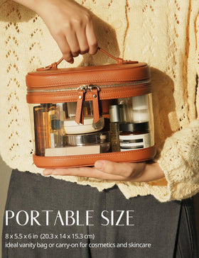 Popvibe Travel Makeup Case side view showing zipper
