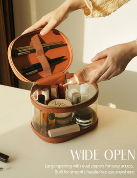 Popvibe Travel Makeup Case with cosmetics inside