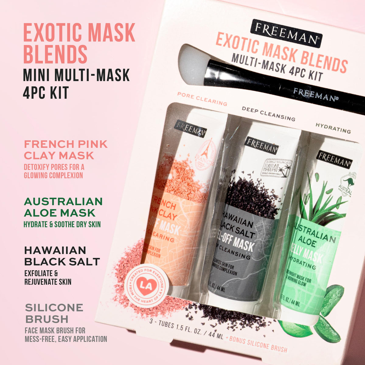 Pore Clearing French Pink Clay Peel-Off Mask tube from Freeman