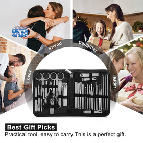 Portable Andrea stainless steel manicure kit for travel