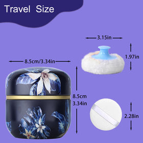 Portable body powder container with removable lid