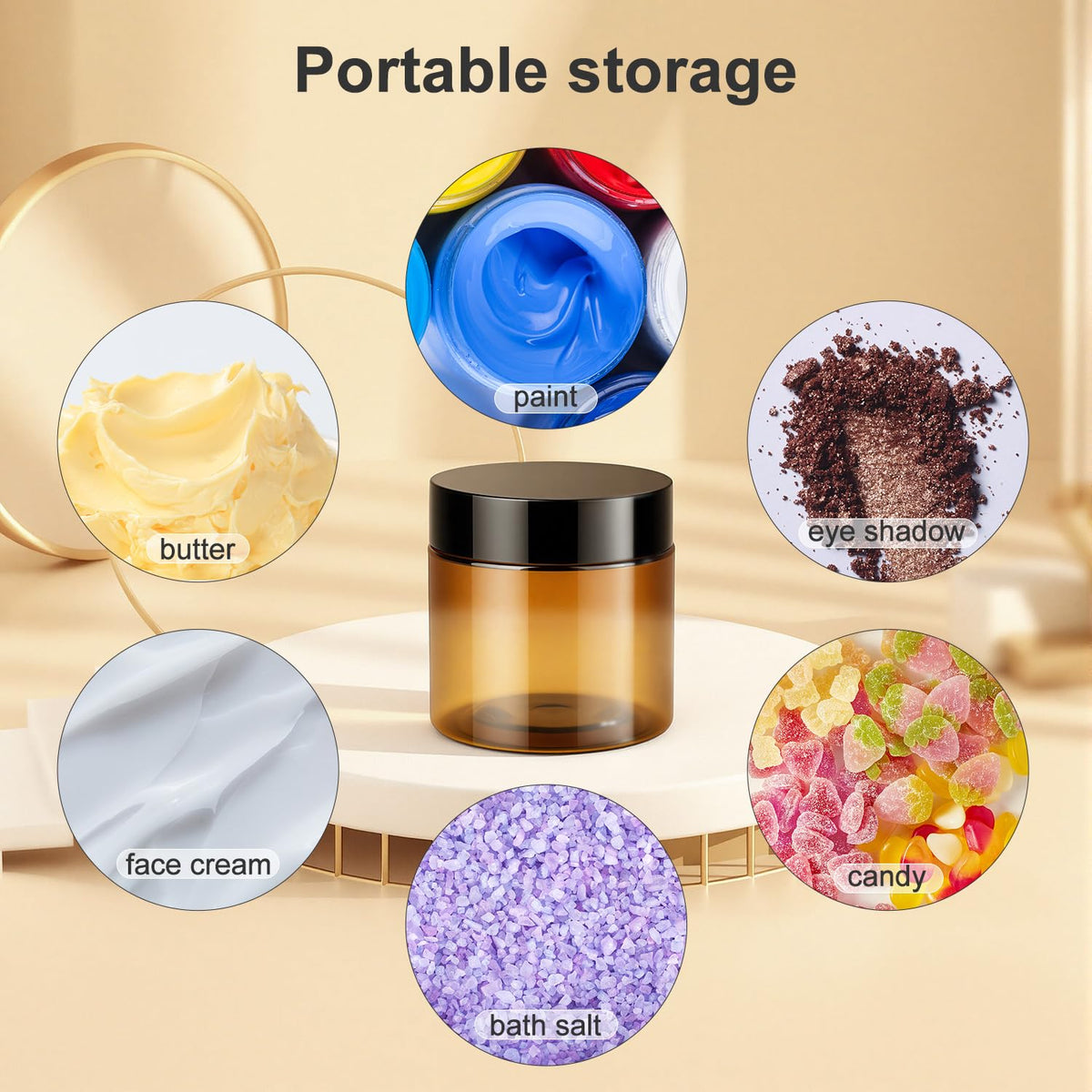 Portable Loretoy jars in travel bag for convenience