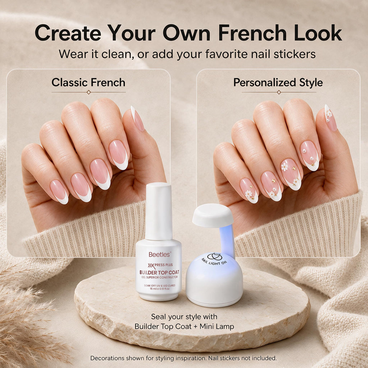 Portable mini nail lamp included in Beetles nail kit