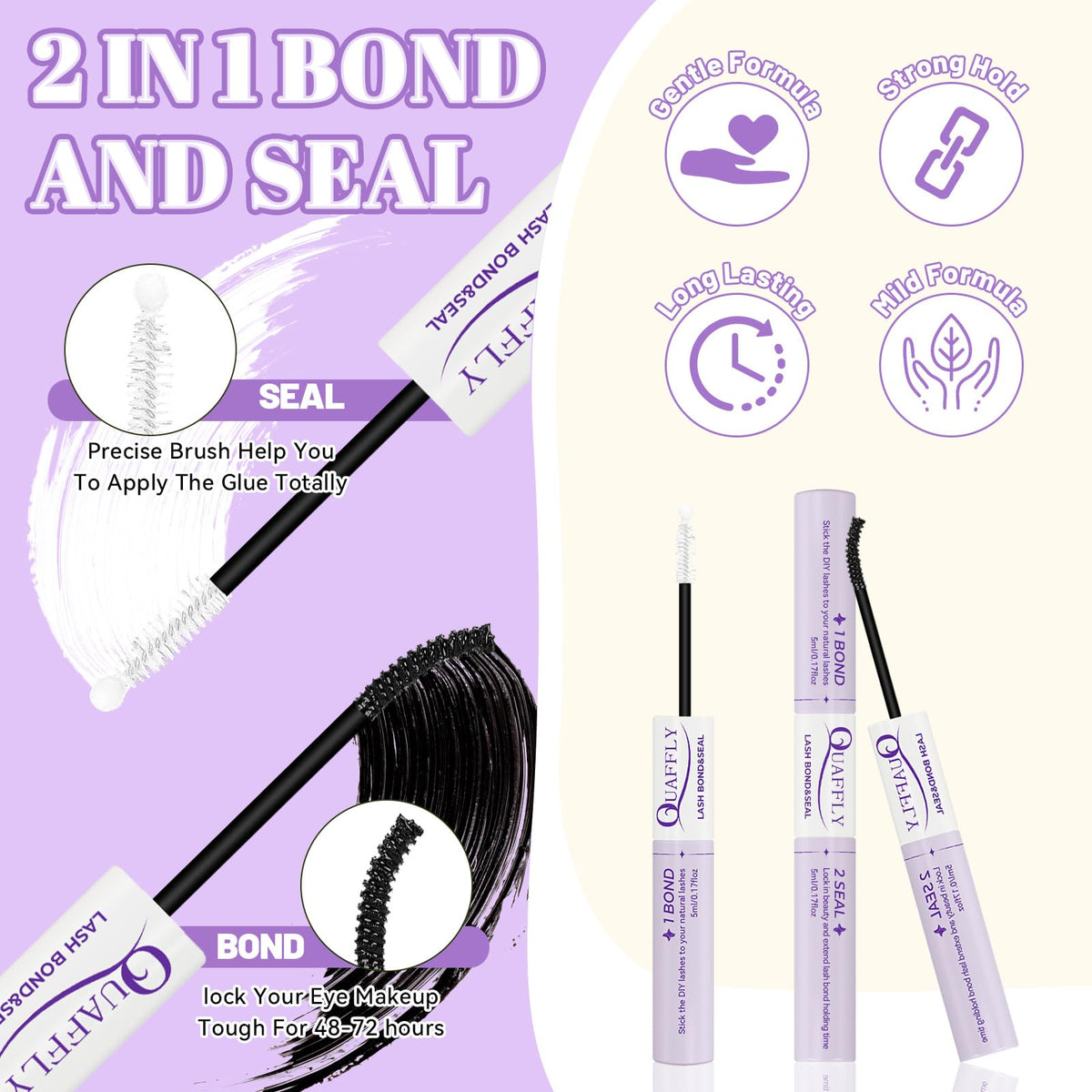 Portable tweezers included in QUAFFLY lash kit