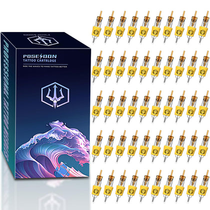 POSEIDON 50PCS tattoo cartridge needles mixed sizes front view