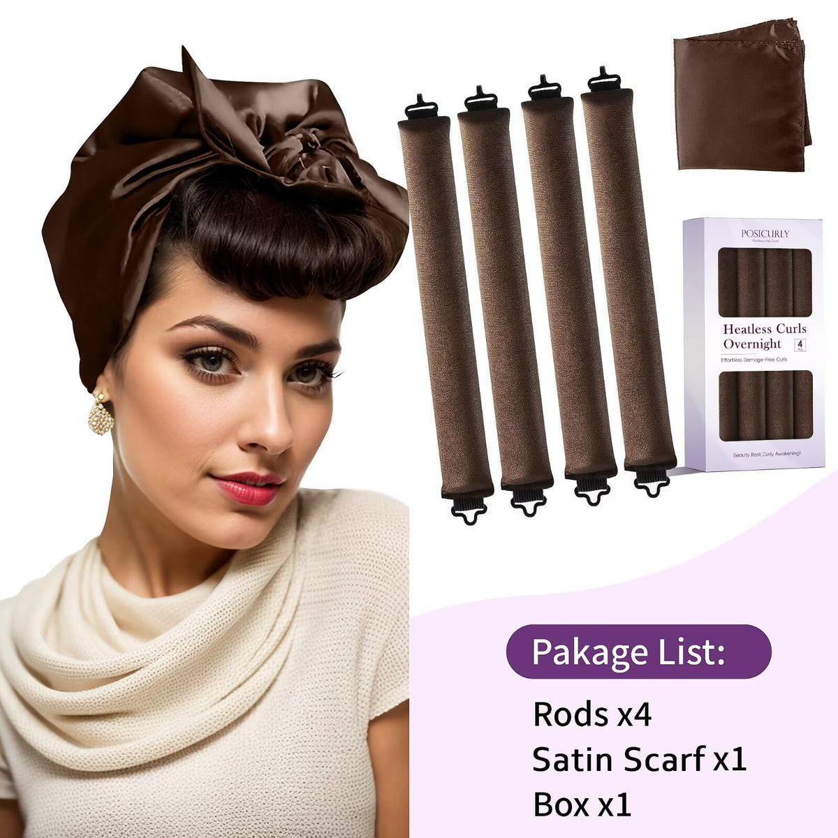 posicurly Heatless Curls curlers close-up on velvet texture