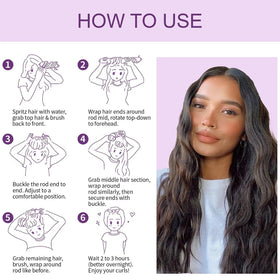 posicurly Heatless Curls curlers displayed on a bed