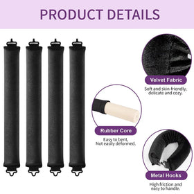 posicurly Heatless Curls curlers in use on long hair