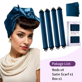 posicurly Heatless Curls Overnight Hair Curlers with satin bonnet