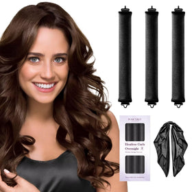 posicurly Heatless Hair Curler set with satin scarf front view