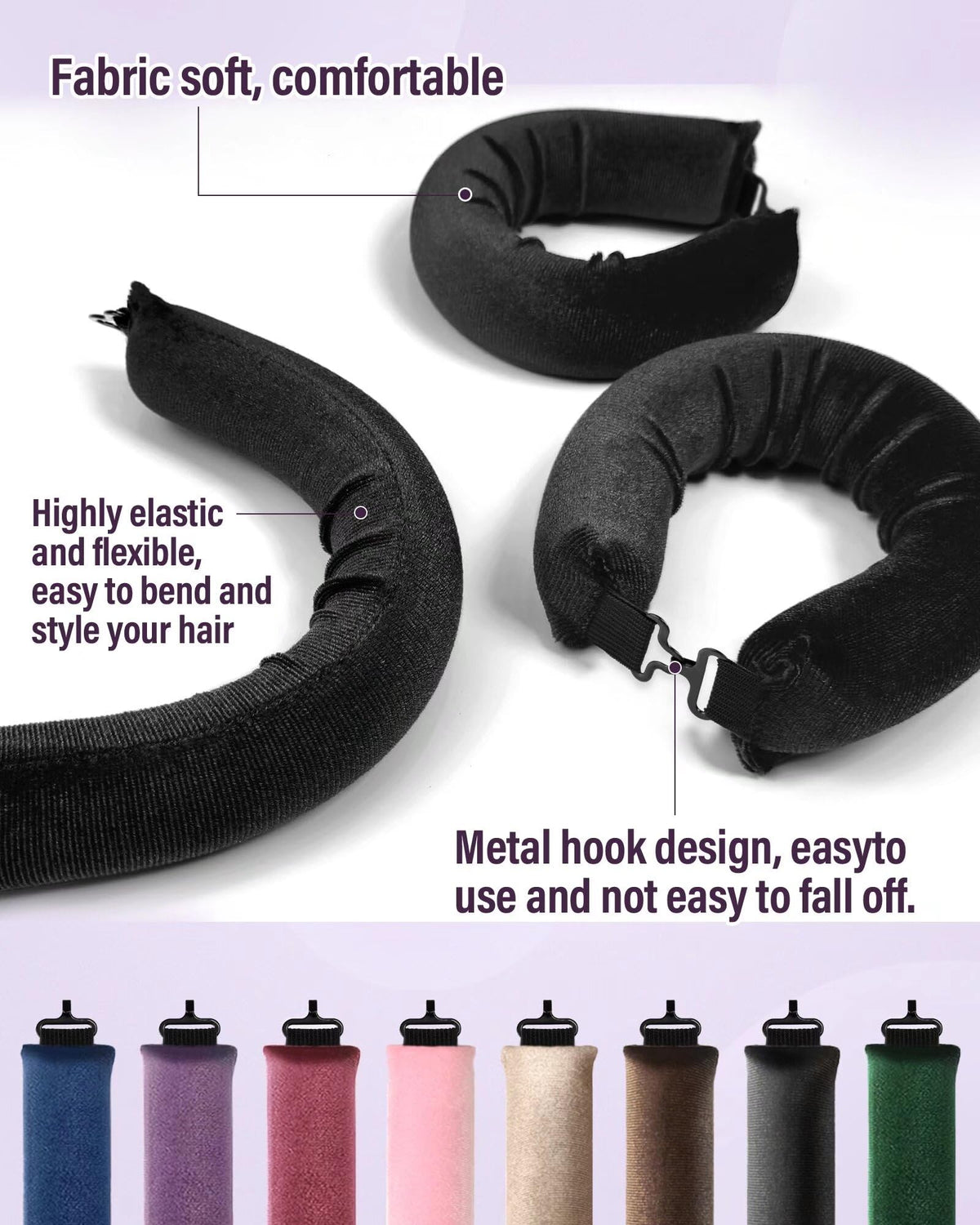 posicurly Heatless Hair Curlers displayed with packaging