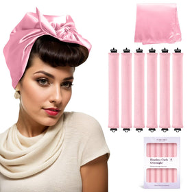Posicurly Overnight Hair Curlers set with satin hair scarf
