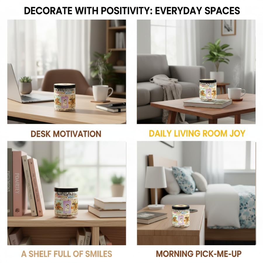 Positive Donkey Jar placed on a desk with cheerful decor