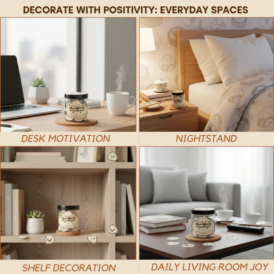 Positive Dumpling Jar held in hands with cheerful decor