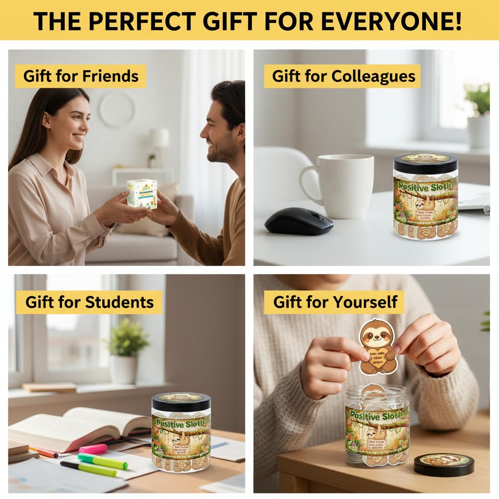 Positive Sloth Jar alongside other desk accessories