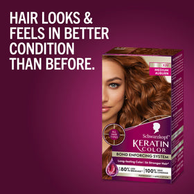 Post-application result of Schwarzkopf Keratin Color 7.7 on hair