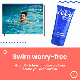 Post-Swim shampoo and conditioner bottles from AQUA GUARD