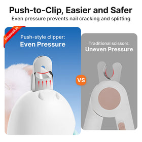 Potaroma Cat Nail Clipper demonstrating adjustable sizes for claws