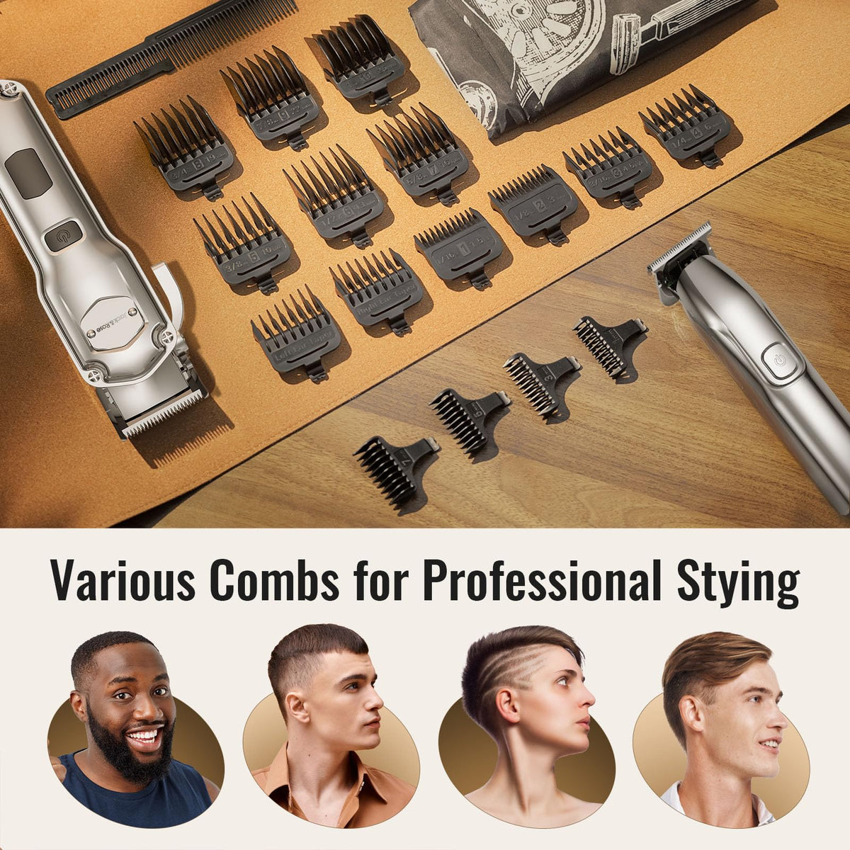 Pouch for storing hair clippers and accessories