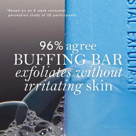 Pousutong Buffing Bar Microcrystal Exfoliant in use on skin