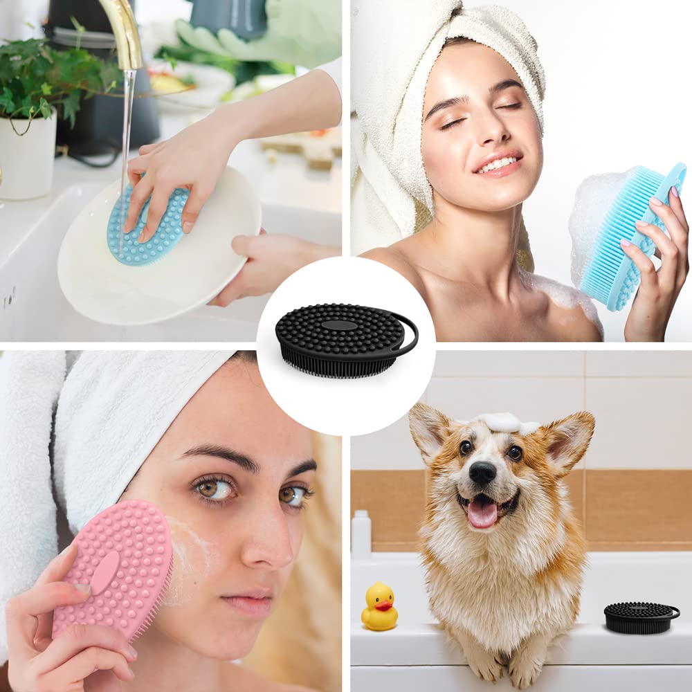 PQRUU Silicone Body Scrubber used as a facial brush