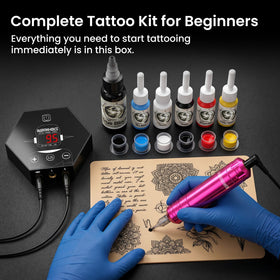 Practice skin for tattooing included in the kit