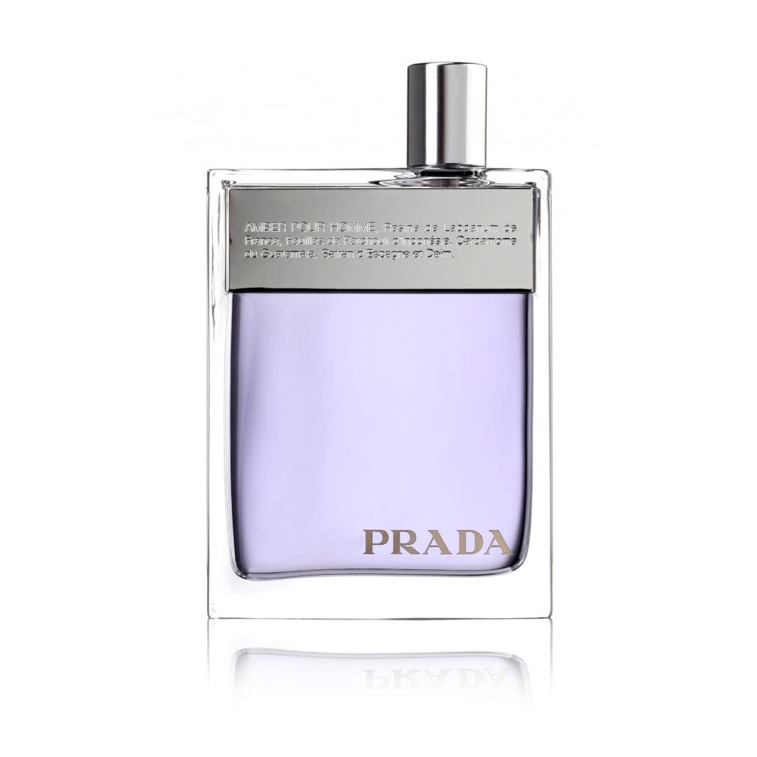 Prada Amber Eau de Toilette Spray for Men 3.4 Oz front view