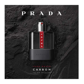Prada Luna Rossa Carbon Pour Homme 1.7 oz EDT Spray bottle close-up