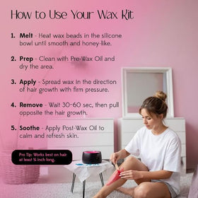 Pre- and post-wax oils from KoluaWax Waxing Kit