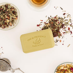 Pre de Provence Artisanal Soap Bar Green Tea close-up of texture