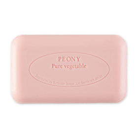 Pre de Provence Artisanal Soap Bar in Peony scent, front view