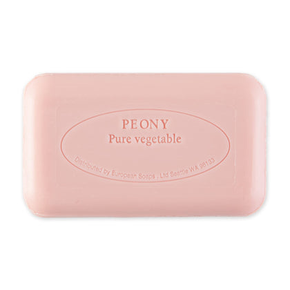 Pre de Provence Artisanal Soap Bar in Peony scent, front view