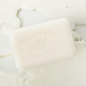 Pre de Provence Artisanal Soap Bar Milk Scent lathering on skin