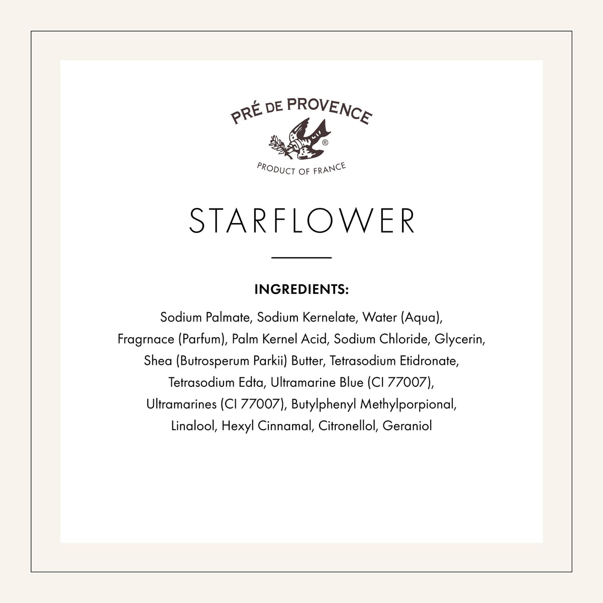Pre de Provence Artisanal Soap Bar Starflower side view