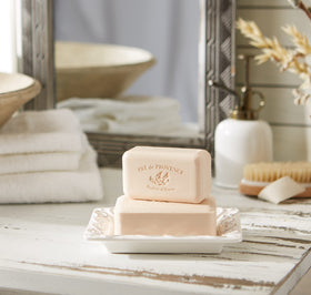 Pre de Provence Coconut Soap Bar in a bathroom setting