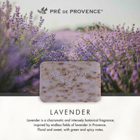 Pre de Provence Lavender Soap Bar on a decorative dish