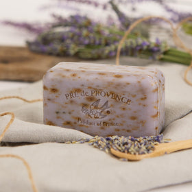 Pre de Provence Lavender Soap Bar with lavender flowers