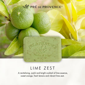 Pre de Provence Lime Zest Soap bar with lime slices