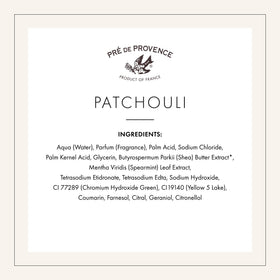 Pre de Provence Patchouli Soap Bar showing lather