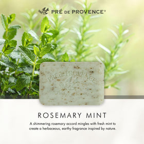 Pre de Provence Rosemary Mint Soap Bar with fresh rosemary