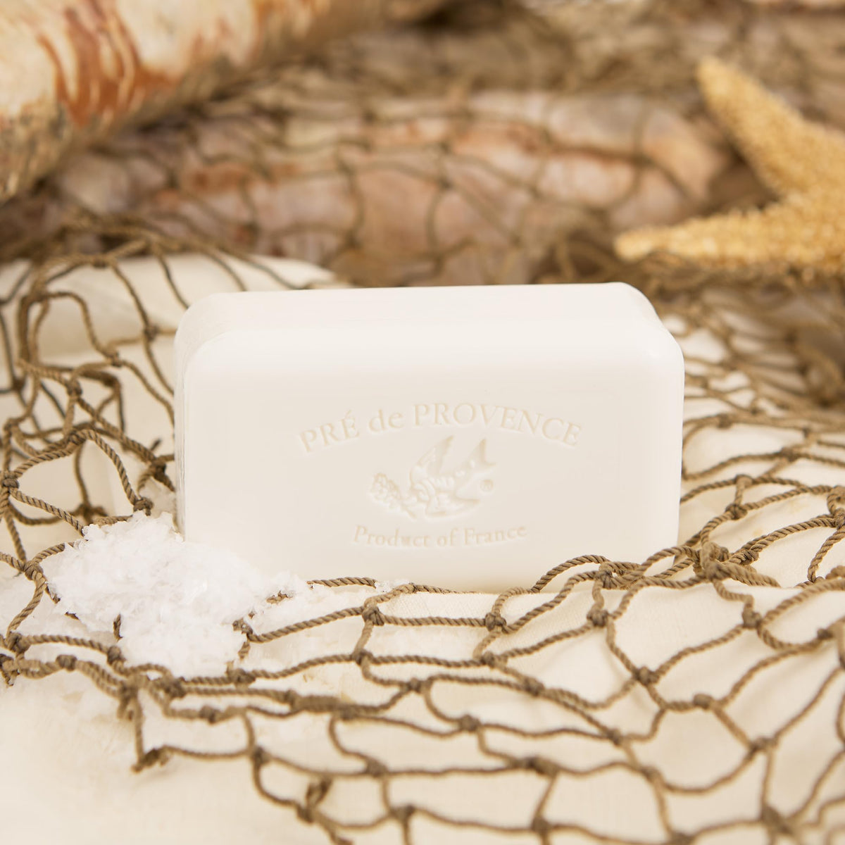Pre de Provence soap bar beside a sink