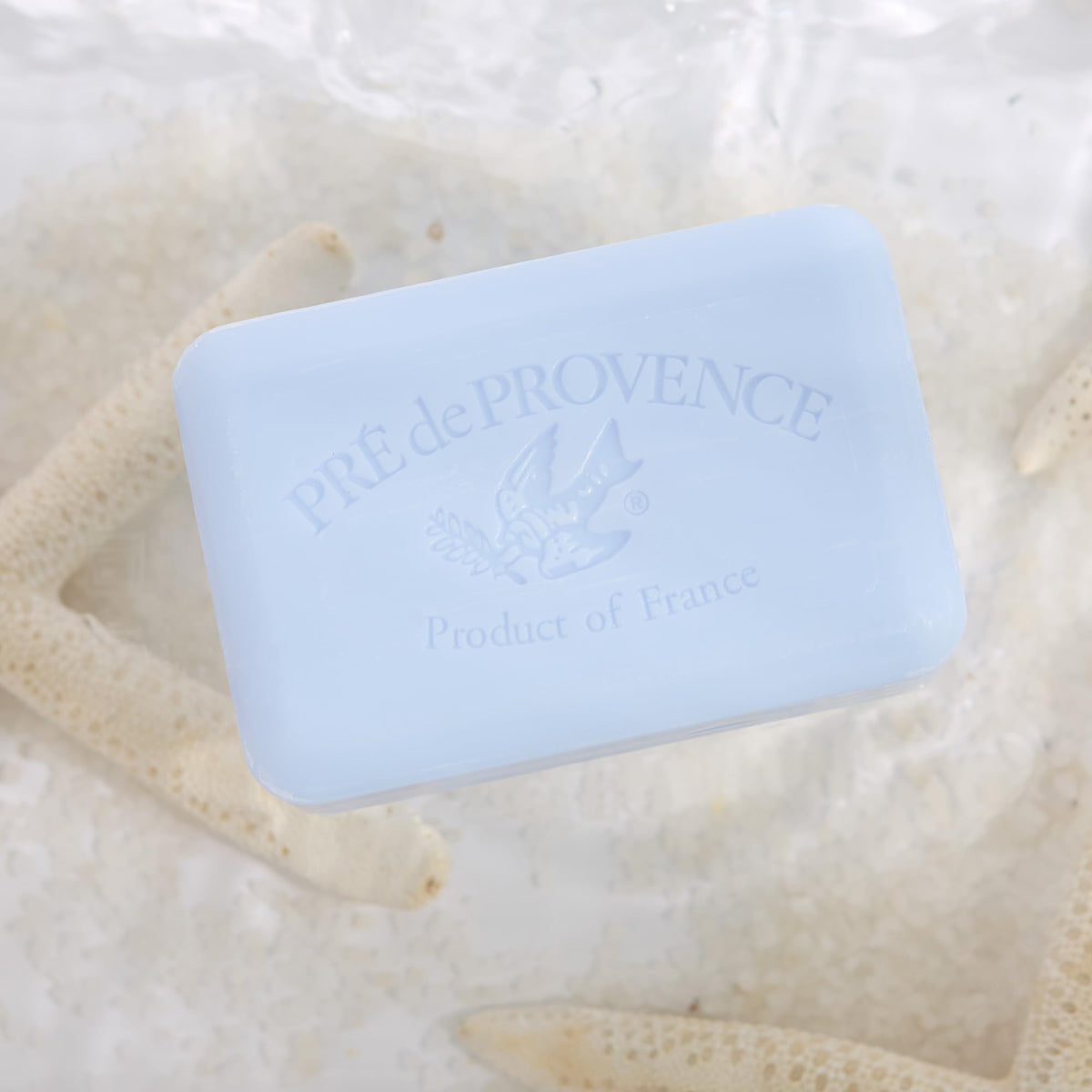 Pre de Provence soap bar beside a sink
