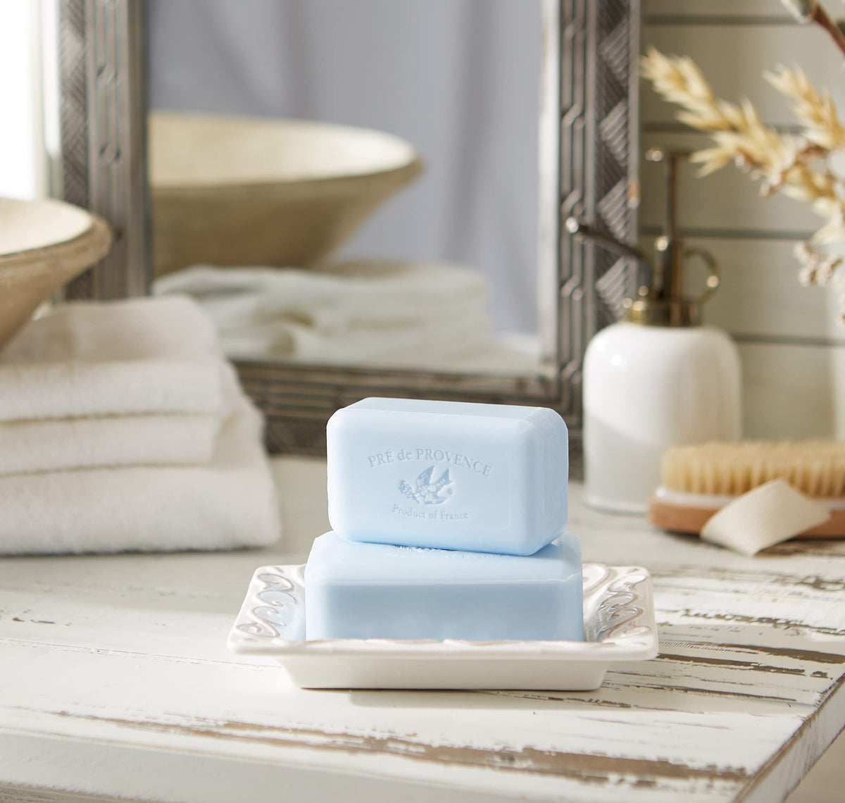 Pre de Provence soap bar in a bathroom setting