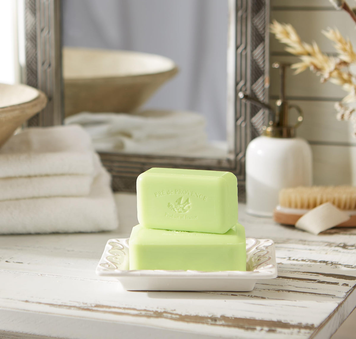 Pre de Provence soap bar in a bathroom setting